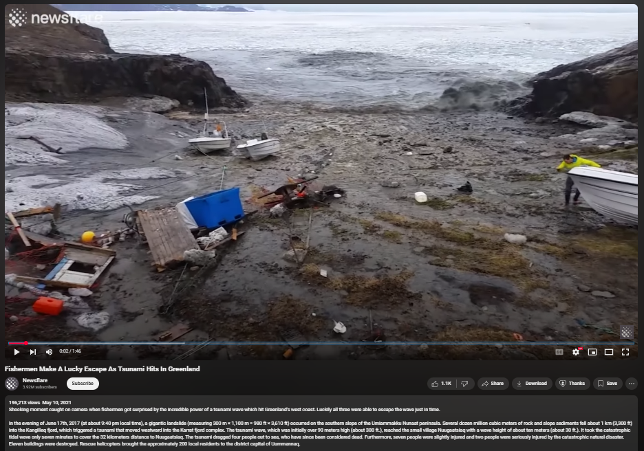 ರಷ್ಯಾ-ಜಪಾನ್ ಸುನಾಮಿ ಎಂದು ಗ್ರೀನ್ ಲ್ಯಾಂಡ್ ಸುನಾಮಿ ವೀಡಿಯೋ ಹಂಚಿಕೆ