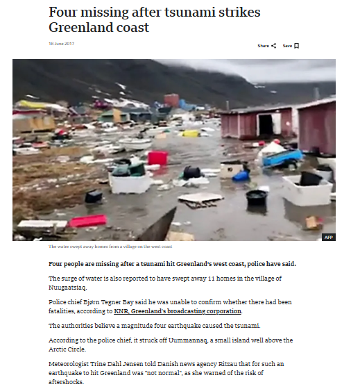 ರಷ್ಯಾ-ಜಪಾನ್ ಸುನಾಮಿ ಎಂದು ಗ್ರೀನ್ ಲ್ಯಾಂಡ್ ಸುನಾಮಿ ವೀಡಿಯೋ ಹಂಚಿಕೆ