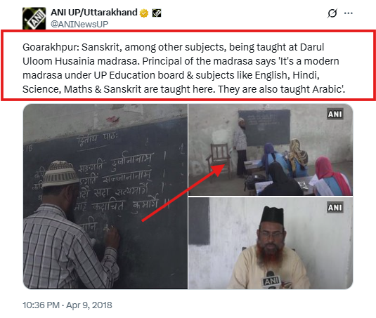 Viral Photo Showing ‘Anti-Hindu Teachings’ At Madrasa Is Edited