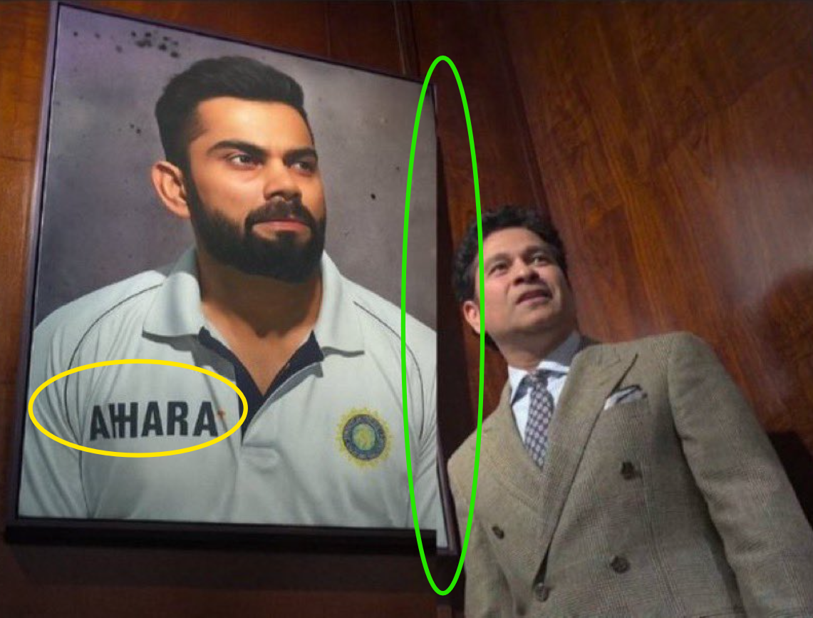 Sachin Tendulkar Posing With Virat Kohli’s Portrait? No, Viral Image Is Edited