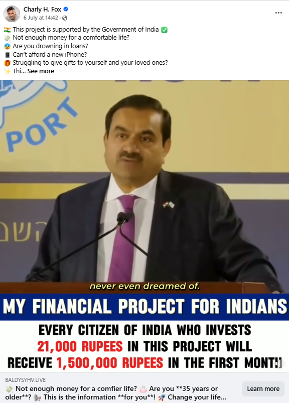 Video Of Gautam Adani 'Revealing Life Changing Financial Project’ Is Deepfake