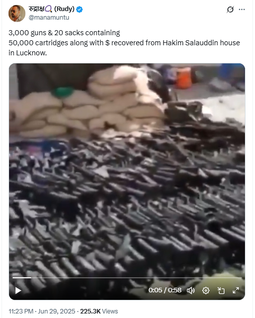 Old, Unrelated Visuals Of Showing Cache of Arms Falsely Linked To Recent Raid In Lucknow
