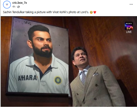 Sachin Tendulkar Posing With Virat Kohli’s Portrait? No, Viral Image Is Edited
