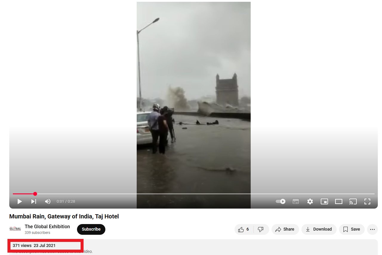 மும்பை மழை தொடர்பாக பரவும் வீடியோ தகவல்