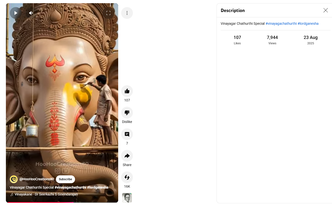 உலகின் மிகப்பெரிய விநாயகர் சிலை சென்னையில் வைக்கப்பட்டுள்ளது.