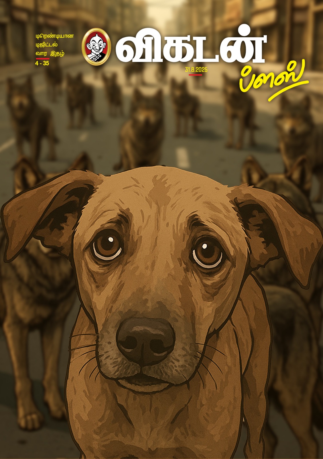 தவெக தொண்டர்களை தெருநாய் என்று குறிப்பிட்டு அட்டைப்படம் வெளியிட்டது விகடன்.