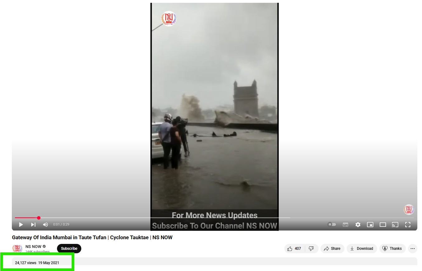 Mumbai Rains: Viral Video Showing Massive Waves Near Gateway Of India Is Old