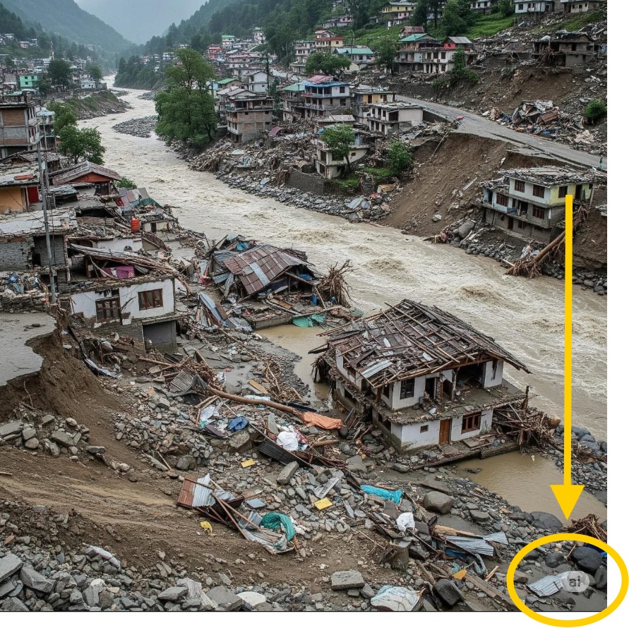 Viral Image Showing Aftermath Of Uttarkashi Cloudburst AI Generated