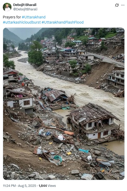 Viral Image Showing Aftermath Of Uttarkashi Cloudburst AI Generated