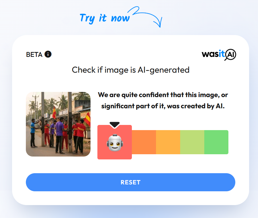 தவெக தொண்டர்கள் மின்கம்பத்தில் கிரீஸ் பூசியதாக பரவும் படம்.