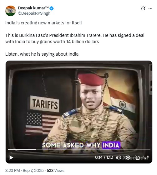 Viral Video Showing Burkina Faso President Announcing Trade Deal With India Is A Deepfake