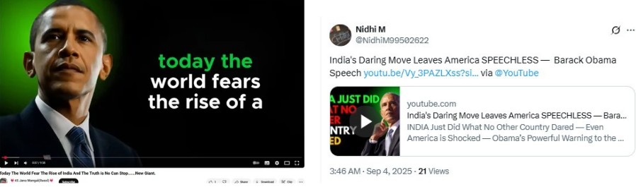 Viral ‘Speeches’ By Barack Obama Praising India Are AI-Generated