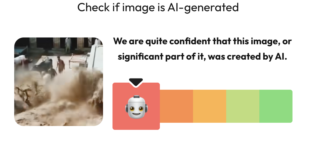 ਹੜ੍ਹ ਦਾ ਪਾਣੀ ਘਰ ਅਤੇ ਪਸ਼ੂਆਂ ਨੂੰ ਵਹਾ ਕੇ ਲੈ ਗਿਆ? ਵੀਡੀਓ AI ਜਨਰੇਟਡ ਹੈ 