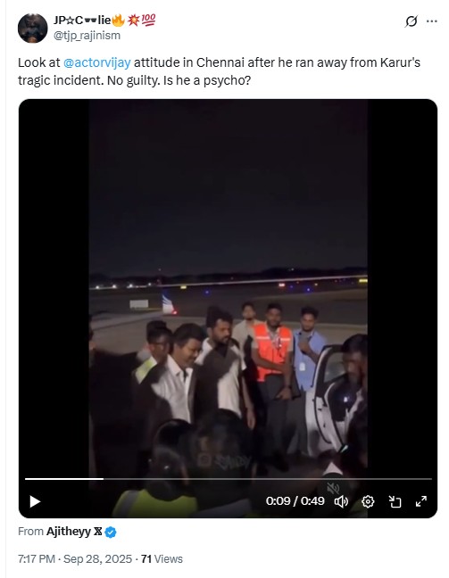 Karur Stampede: Viral Video of Vijay Happily Greeting Airport Staff Predates Tragedy