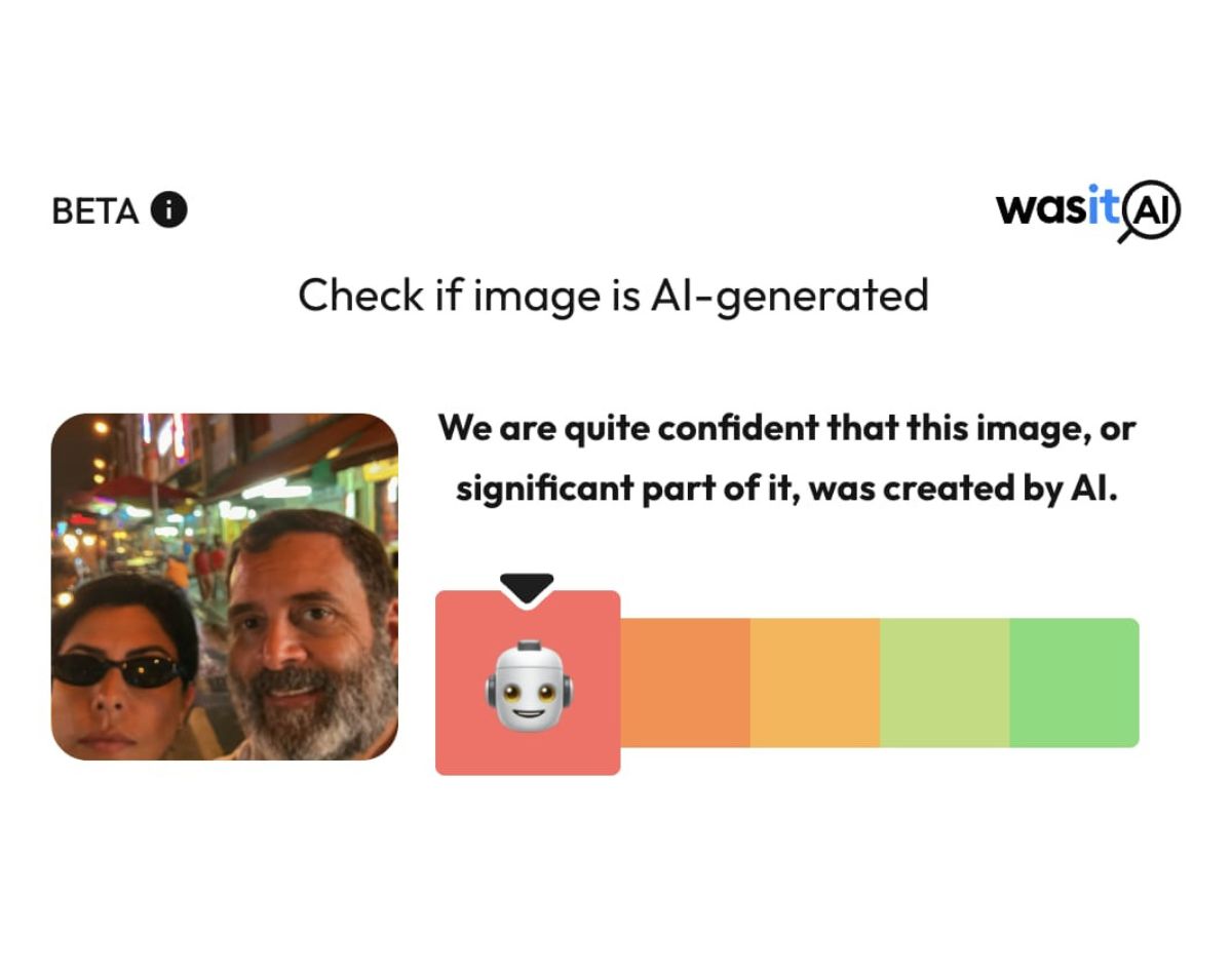 ਰਾਹੁਲ ਗਾਂਧੀ ਦੀ ਔਰਤ ਨਾਲ ਵਾਇਰਲ ਤਸਵੀਰ ਅਸਲੀ ਨਹੀਂ ਹੈ, AI ਜਨਰੇਟਡ ਹੈ