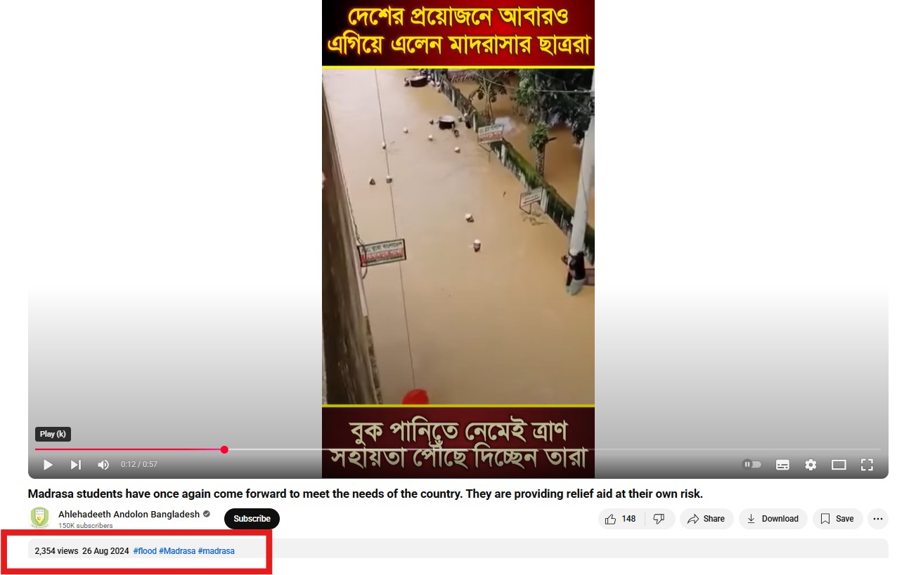 Punjab Floods: Video Showing Muslim Men Wading Through Chest-Deep Water To Deliver Food Is From Bangladesh