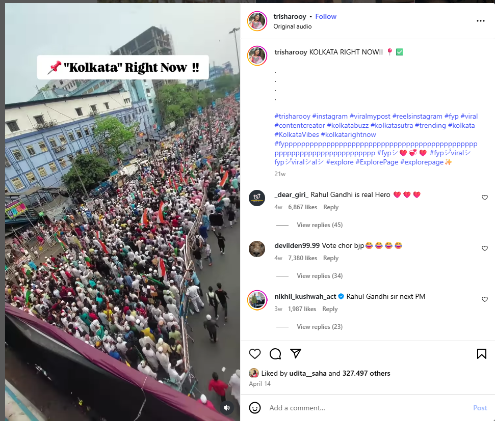 ਕੋਲਕਾਤਾ ਦਾ ਪੁਰਾਣਾ ਵੀਡੀਓ ਪ੍ਰਧਾਨ ਮੰਤਰੀ ਮੋਦੀ ਦੇ ਮਨੀਪੁਰ ਦੌਰੇ ਦੌਰਾਨ ਵਿਰੋਧ ਪ੍ਰਦਰਸ਼ਨ ਦੇ ਦਾਅਵੇ ਨਾਲ ਵਾਇਰਲ