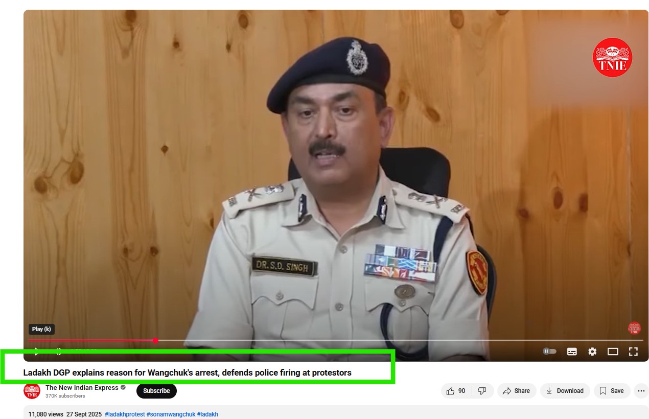 Did Ladakh DGP Admit to Arresting Sonam Wangchuk Without Evidence On Defence Minister’s Order?