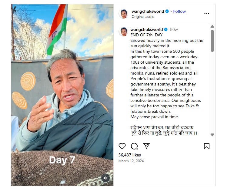 Did Sonam Wangchuk Say Ladakh Residents Would Allow Chinese Incursion?