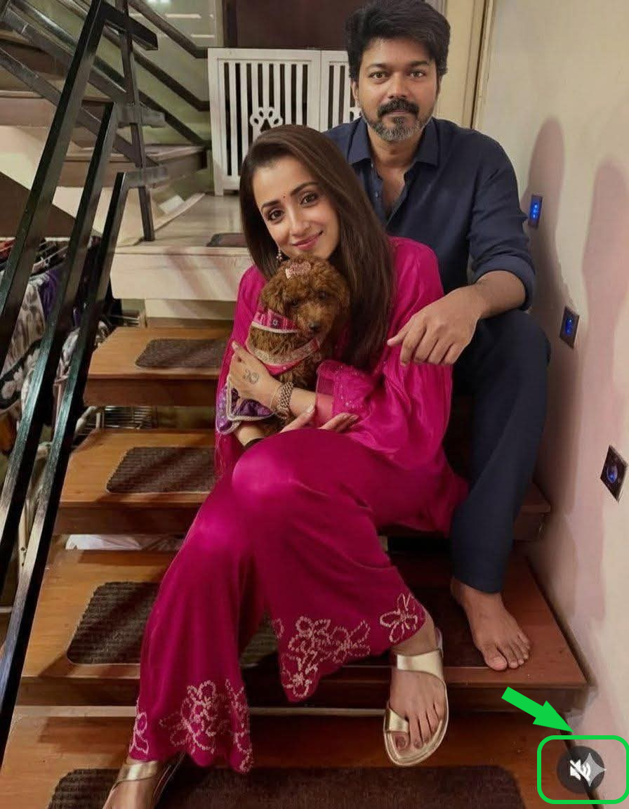 தவெக தலைவர் விஜய் திரிஷாவுடன் தீபாவளி கொண்டாடியதாக பரவும் படம்.