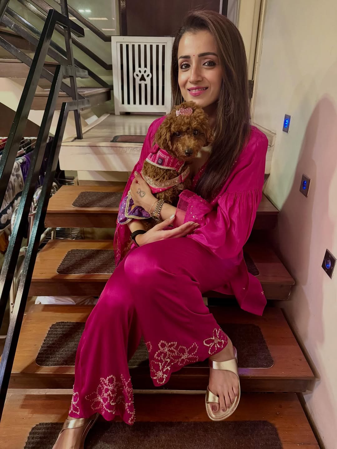 தவெக தலைவர் விஜய் திரிஷாவுடன் தீபாவளி கொண்டாடியதாக பரவும் படம்.