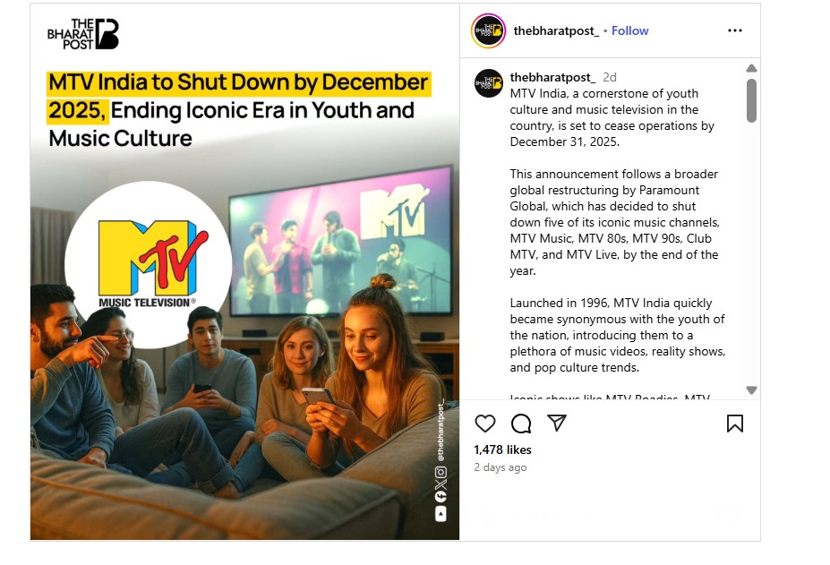 MTV India Shutting Down By Year End? Here’s What We Found

