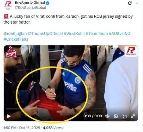  Edited Photo Falsely Shows Virat Kohli Signing Pakistani Flag
