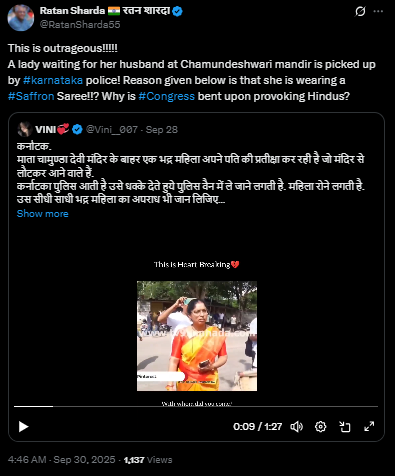 ಕರ್ನಾಟಕದಲ್ಲಿ ಕೇಸರಿ ಬಟ್ಟೆಯನ್ನೂ ತೊಡುವುದೂ ಅಪರಾಧವೇ ಹೇಳಿಕೆ ಜೊತೆಗಿನ ವೈರಲ್ ವೀಡಿಯೋ ಹಿಂದಿನ ಸತ್ಯವೇನು?