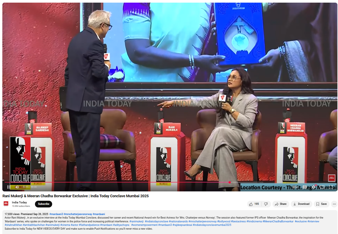 इंडिया टुडे कॉन्क्लेव्हमध्ये अभिनेत्री राणी मुखर्जीने स्टेजवर राजदीप सरदेसाई यांना फटकारले?
