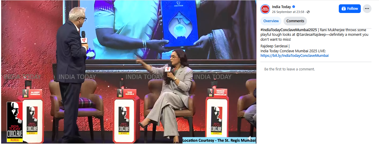 इंडिया टुडे कॉन्क्लेव्हमध्ये अभिनेत्री राणी मुखर्जीने स्टेजवर राजदीप सरदेसाई यांना फटकारले?