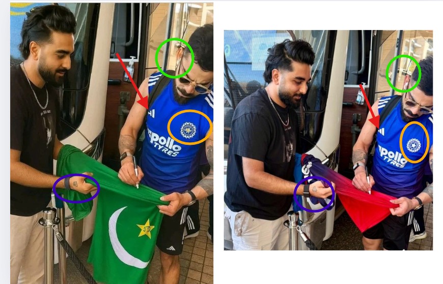  Edited Photo Falsely Shows Virat Kohli Signing Pakistani Flag
