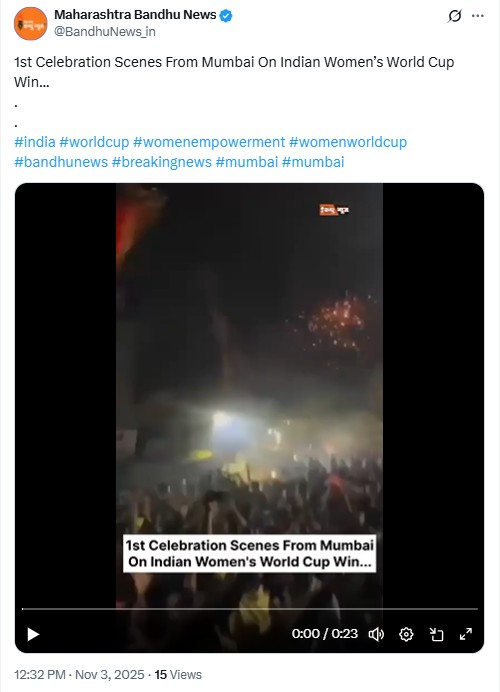 ICC Women’s World Cup 2025: Old Video Shared As Massive Celebrations In Mumbai After India’s Title Win