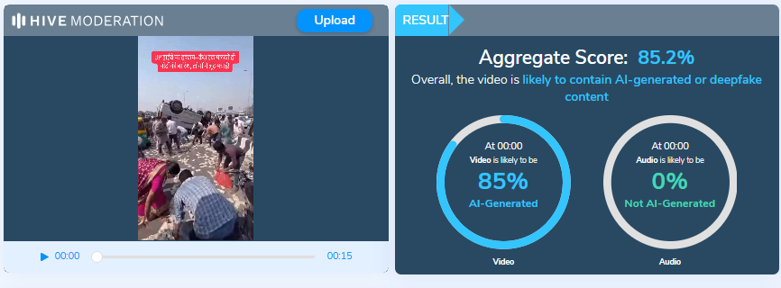 महामार्गावर विखुरलेले पैसे लुटतानाचा हा व्हिडिओ उत्तर प्रदेशचा नाही, तर तो एआय जनरेटेड आहे