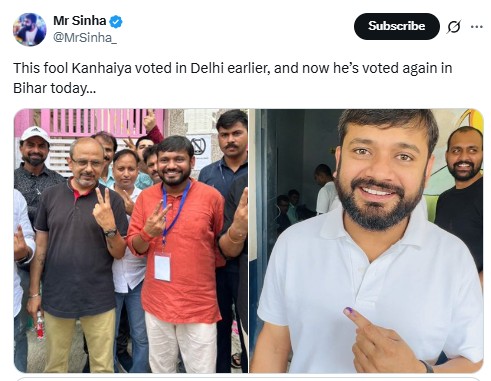 ‘Double Voting’? Here’s The Truth Behind Viral Photos Claiming Kanhaiya Kumar Voted In Delhi And Bihar