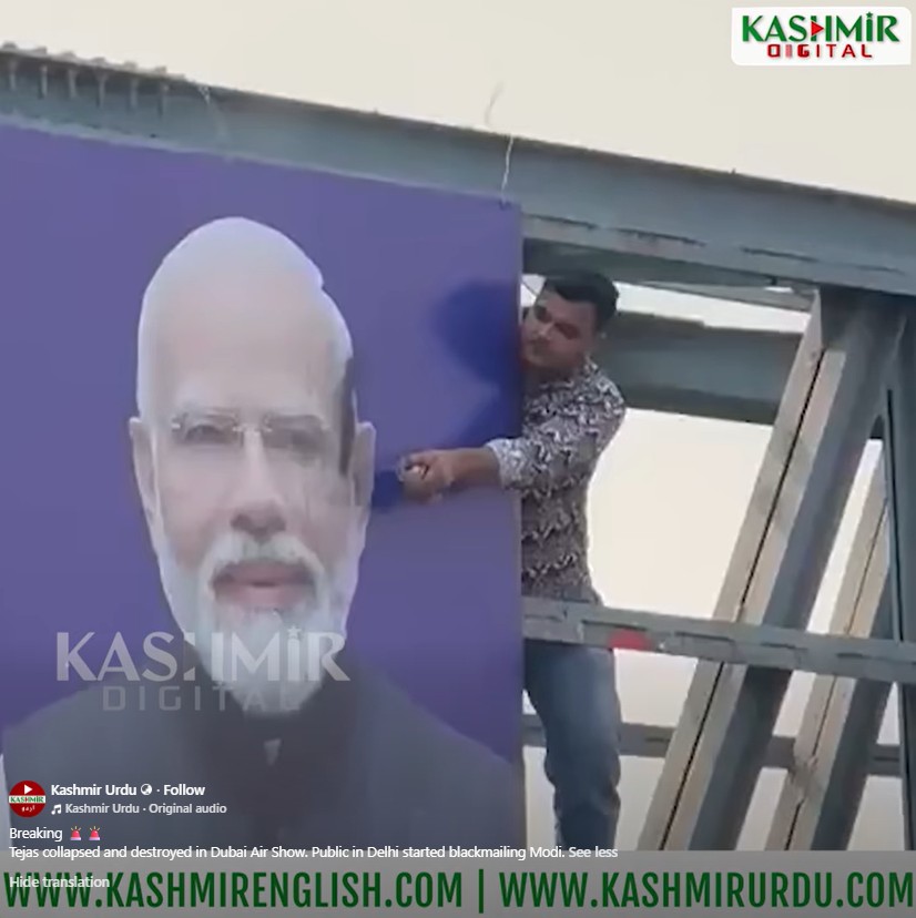 PM Modi’s Poster Defaced Over Tejas Jet Crash At Dubai Airshow? No, Here’s What We Found