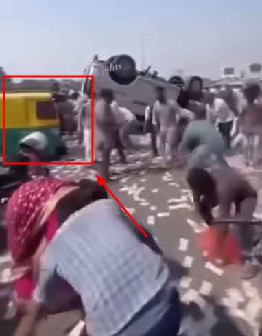 ಉತ್ತರ ಪ್ರದೇಶದಲ್ಲಿ ನಗದು ತುಂಬಿದ್ದ ಲಾರಿ ಪಲ್ಟಿಯಾಗಿ ನೋಟುಗಳನ್ನು ಜನರು ಲೂಟಿ ಮಾಡಿದ್ದಾರೆಯೇ?