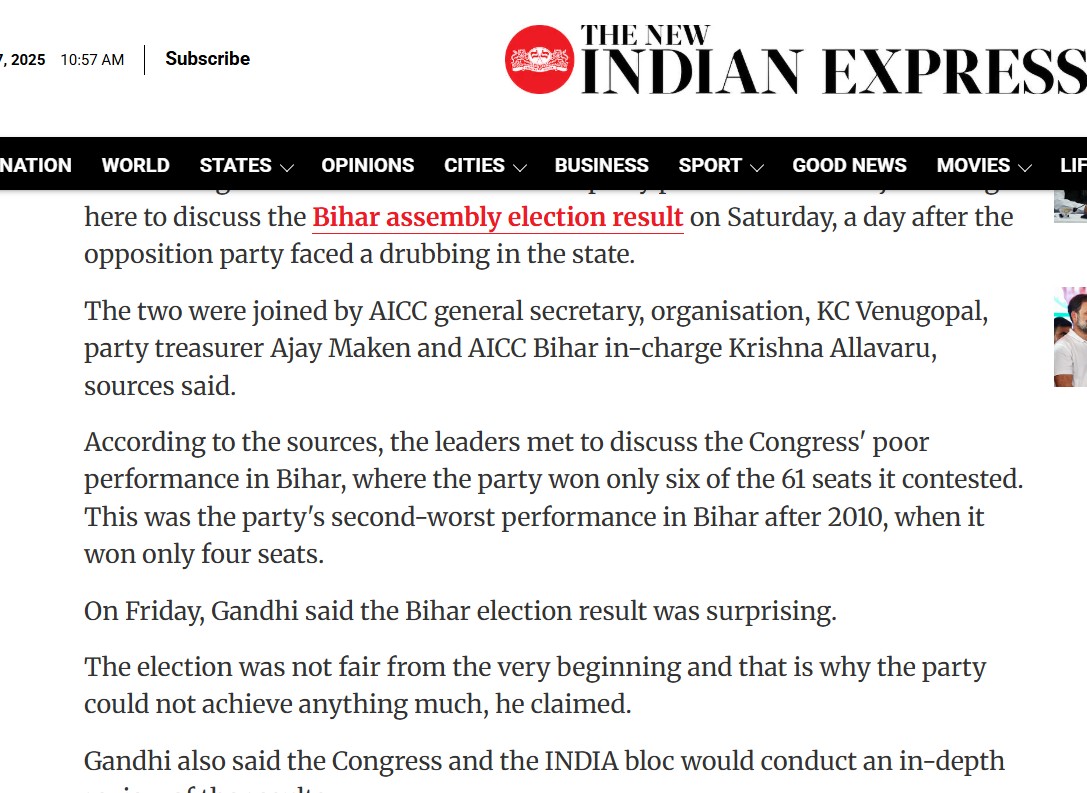 new Indian express report