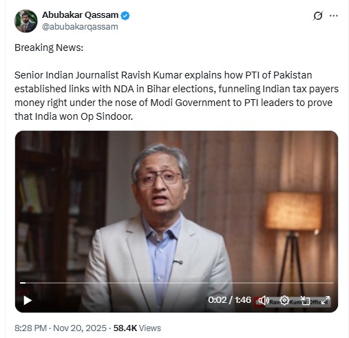 Viral Videos Of Indian Journalists Reporting That Bihar NDA Leaders Funded Pakistan’s PTI Are Doctored
