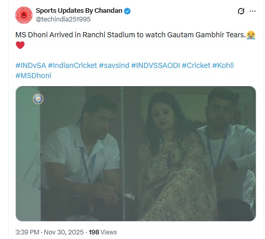 India Vs South Africa: Old Photo Of MS Dhoni In Ranchi Stadium Shared As Recent