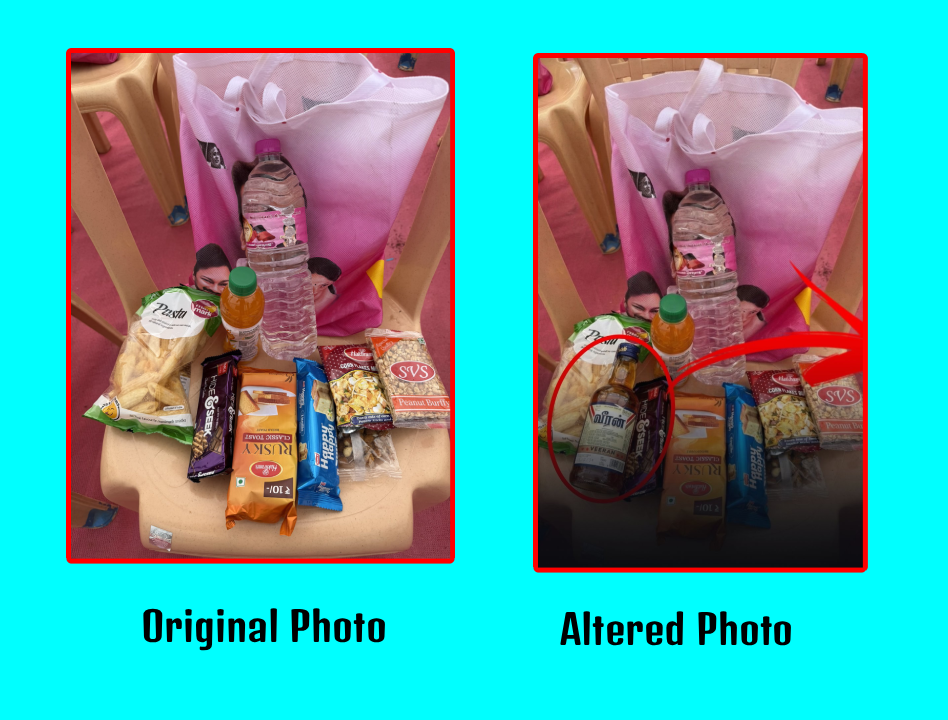 திமுக மகளிர் மாநாட்டில் வீரன் சரக்கு பாட்டில் என்று பரவும் படம்.