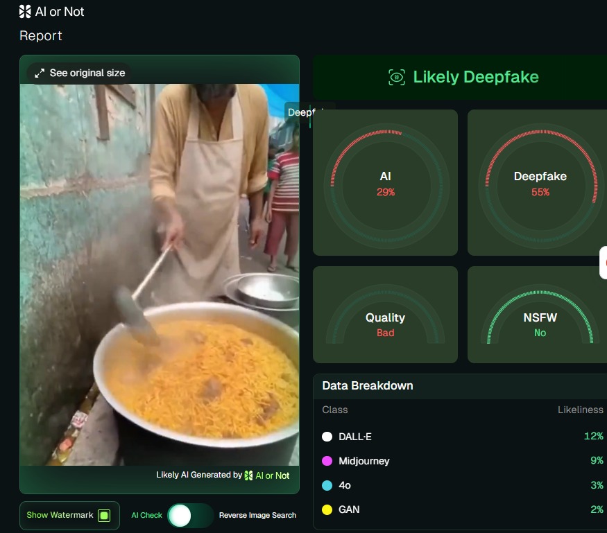 ಬಿರಿಯಾನಿಗೆ ಚರಂಡಿ ನೀರು? ಇಲ್ಲ ಇದು ಎಐ ವೀಡಿಯೋ
