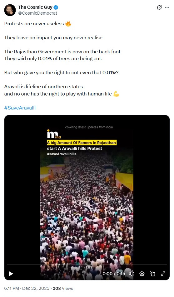 Old, Unrelated Videos Shared To Show Massive ‘Save Aravalli’ Protest In Rajasthan