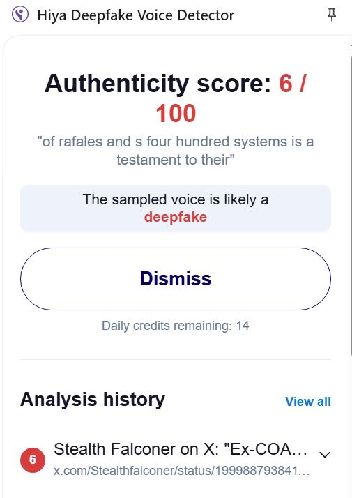 ಭಾರತದ ಮಾಜಿ ಸೇನಾ ಮುಖ್ಯಸ್ಥ ಜನರಲ್ ವಿ.ಪಿ. ಮಲಿಕ್ ಪಾಕಿಸ್ತಾನವನ್ನು ಹೊಗಳಿ ರಫೇಲ್ ಜೆಟ್‌ಗಳ ನಷ್ಟವನ್ನು ಒಪ್ಪಿಕೊಂಡಿದ್ದಾರಾ?