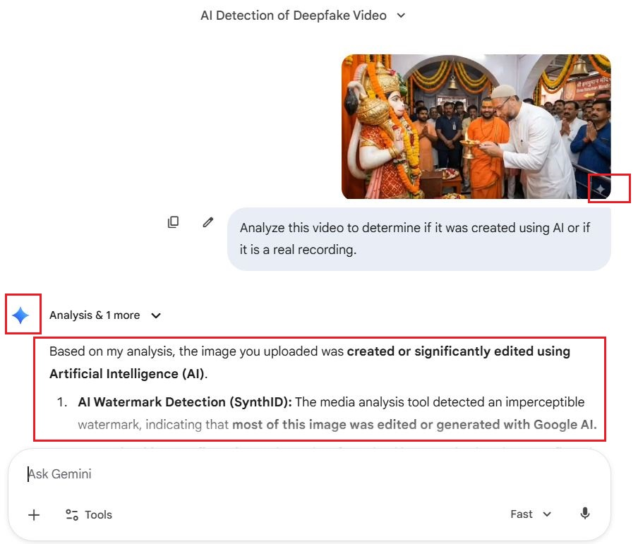 ಅಸಾದುದ್ದೀನ್ ಓವೈಸಿ ಹನುಮಾನ್ ಮೂರ್ತಿಗೆ ಆರತಿ ಮಾಡುತ್ತಿರುವುದು ನಿಜವೇ?