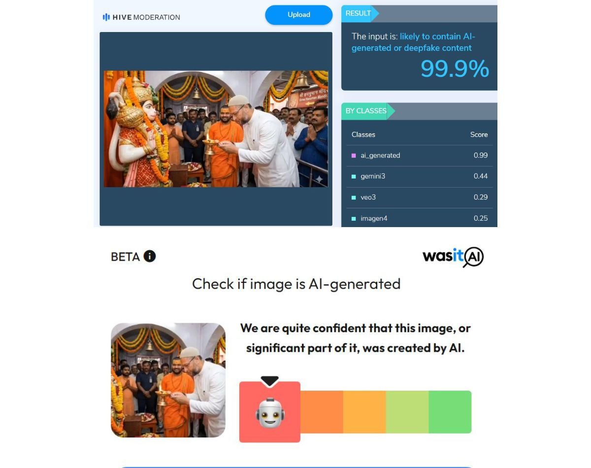 ಅಸಾದುದ್ದೀನ್ ಓವೈಸಿ ಹನುಮಾನ್ ಮೂರ್ತಿಗೆ ಆರತಿ ಮಾಡುತ್ತಿರುವುದು ನಿಜವೇ?