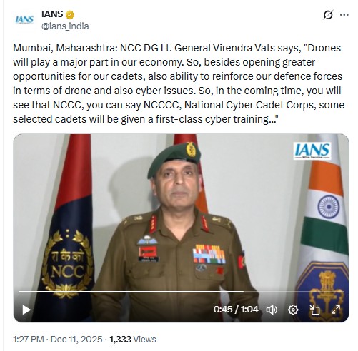 Video Of NCC DG Admitting Pakistani Drones Reached Delhi, Gujarat During May 2025 Conflict Is Doctored