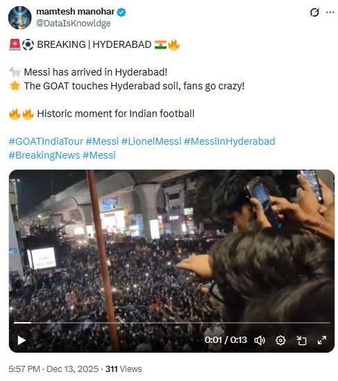 Old Video Shared As Massive Crowd Welcoming Messi In Hyderabad 