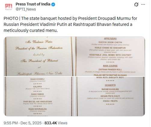 Was Menu For Putin’s State Banquet Filled With Spelling Errors? No, Here’s What We Found