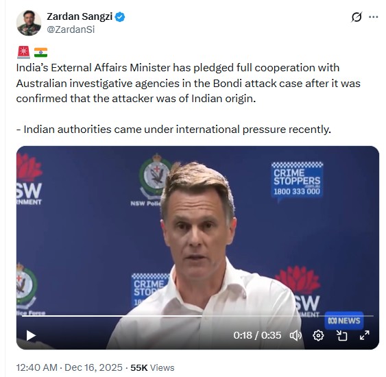 Bondi Beach Attack: Did NSW Premier Chris Minns Say S Jaishankar Assured Help In Probe Into ‘Indian-Origin Shooters’?