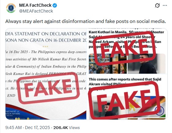 Bondi Beach Attack: Has Philippines Declared Indian Embassy Official Persona Non Grata?